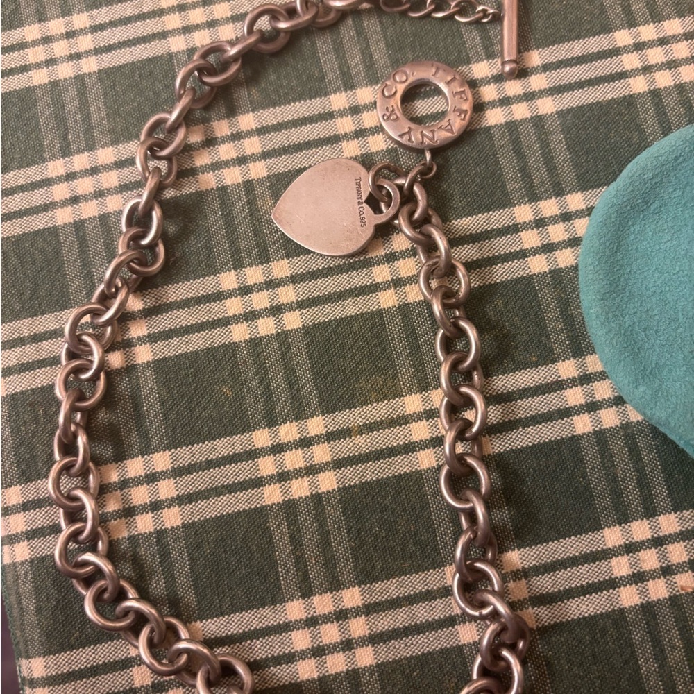 Tiffany & Co. Silver Chain Necklace with Heart Pendant